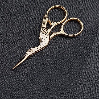 ステンレススチール刺繍はさみ ネイルアートストーンクレーン鳥ハサミカッター スタイリングツール ゴールドカラー 9x4cmの通販 Jp Pandahall Com