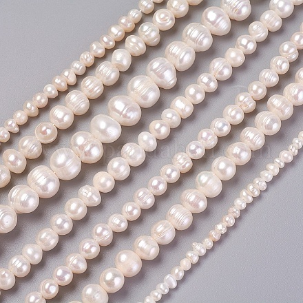Fili di perle di perle d'acqua dolce coltivate naturali PEAR-L021-16-01A-1