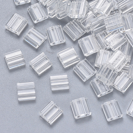 Perles de rocaille en verre transparent à 2 trou SEED-S031-L-001-1