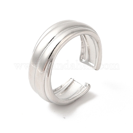 304 anillo de puño abierto forrado de acero inoxidable para mujer RJEW-E063-29P-1