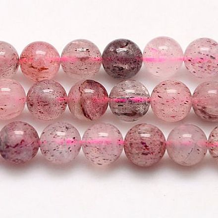 Natural Strawberry Quartz Beads Strands G-G448-10mm-11-1