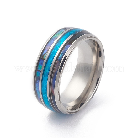 304 кольцо-манжета из нержавеющей стали paua для женщин RJEW-M014-01P-B-1