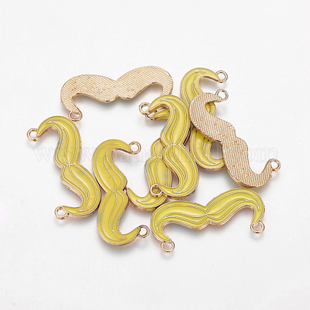 2 pendentifs alliage -hole émail moustache barbe pour fabrication de collier ENAM-C1517-5RG-LF-1