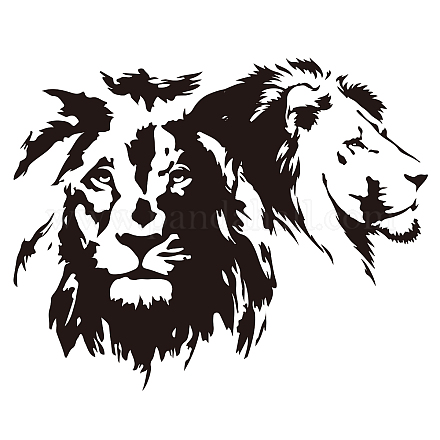 SUPERDANT 2 sheets/set Lion Head Face Decals Wall Stickers Decor Vinyl Wall Decor Stickers DIY Wall Art Wall Decals Sticker Decor for Living Room Bedroom Wall Decals DIY-WH0228-259-1