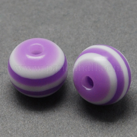 Round Striped Resin Beads RESI-R158-16mm-07-1