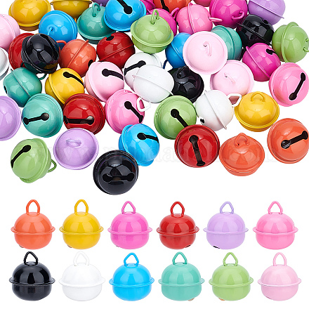 NBEADS 48 Pcs 23mm Colorful Bell Pendants IFIN-NB0001-43-1