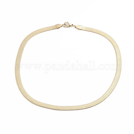 Unisex 304 Stainless Steel Herringbone Chains Necklaces X-NJEW-L173-011-G-1