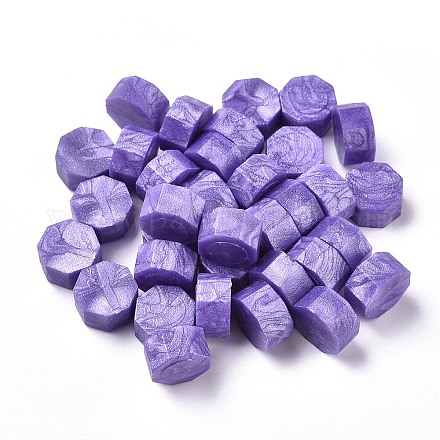 シーリングワックス粒子  レトロシーリング印鑑用  八角形  青紫色  9mm  約1500個/500g DIY-E033-A32-1