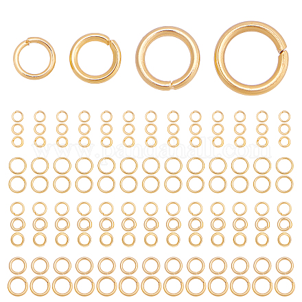 BENECREAT 400Pcs 10 Size 304 Stainless Steel Open Jump Rings STAS-BC0001-10G-1