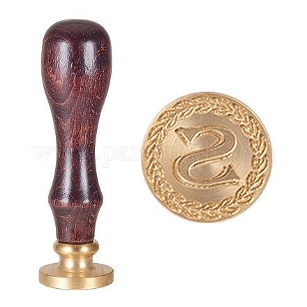 DIY Letter Scrapbook Brass Wax Seal Stamps and Wood Handle AJEW-P068-B02-1