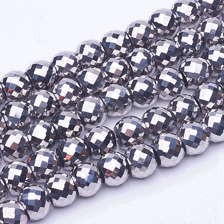 Chapelets de perles en verre transparent électrolytique EGLA-E047-I06-1