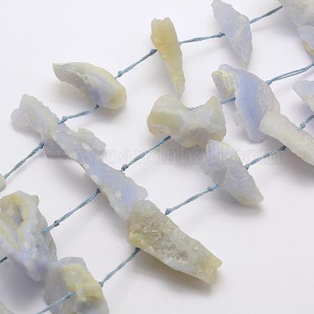 Natural Blue Chalcedony Beads Strands G-G689-06-1
