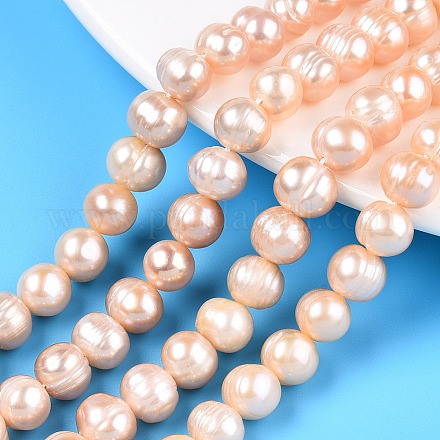 Fili di perle di perle d'acqua dolce coltivate naturali PEAR-N013-07L-1