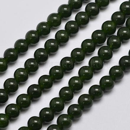 Chapelets de perles en jade de malaisie naturelle et teinte X-G-A146-6mm-A28-1