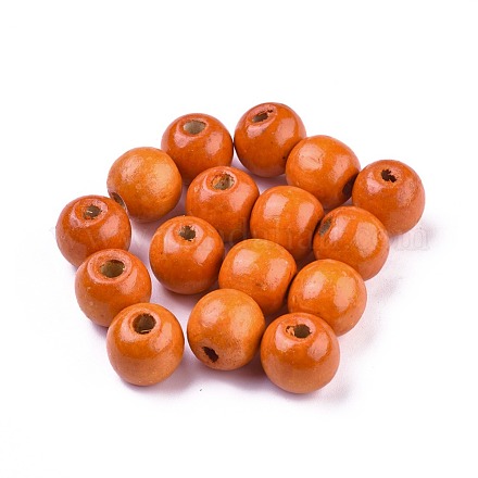 Perles en bois naturel teint WOOD-Q006-16mm-09-LF-1