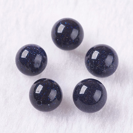 Synthetic Blue Goldstone Beads X-G-K275-25-6mm-1