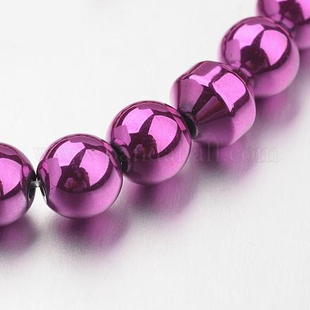 Chapelets de perle en hématite synthétique sans magnétique G-F301-6mm-03-1