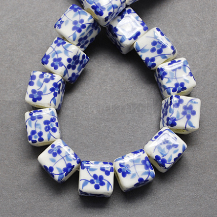 Handmade Printed Porcelain Beads PORC-Q157-2-1