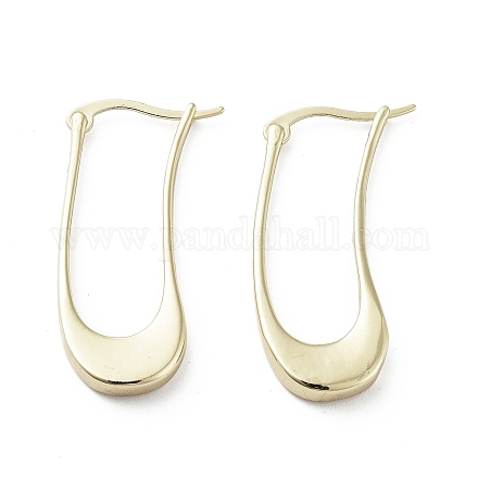 Twist Oval Brass Hoop Earrings EJEW-G371-03G-1