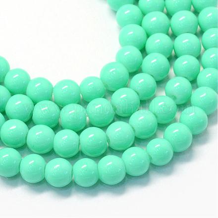 Baking Painted Glass Round Bead Strands DGLA-Q020-6mm-18-1