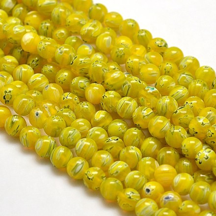 Round Millefiori Glass Beads Strands LK-P001-11-1