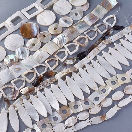 Chapelets de perles de coquillage naturel X-SSHEL-L009-02-1