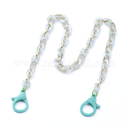 Collares de cadena de aluminio y acrílico personalizados NJEW-JN02876-1