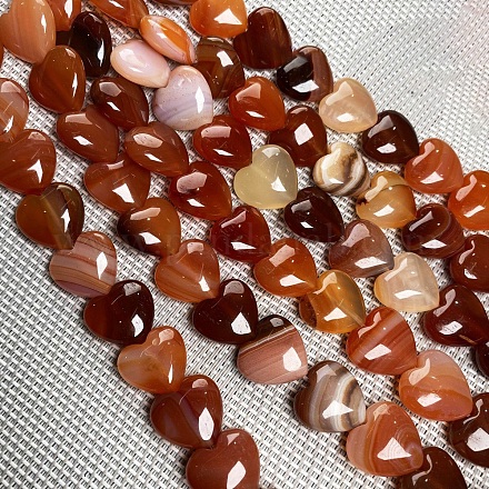 Chapelets de perles rouges en agate naturelle HEAR-PW0002-083-02-1