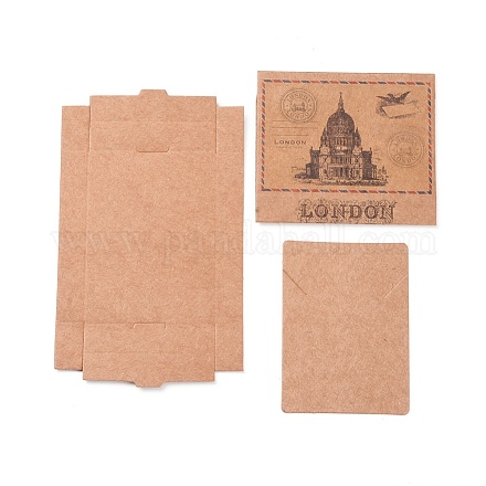 Kraftpapierboxen und Schmuckkarten für Halsketten CON-L016-B04-1