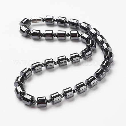 Non-magnetic Synthetic Hematite Beaded Necklaces NJEW-G290-23-1