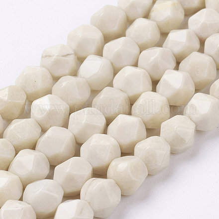 Chapelets de perles en bois pétrifié naturel G-J376-59-6mm-1