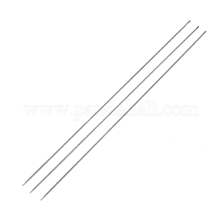 ビーズスピナー用フック付きスチールビーズ針  ビーズジュエリー用のカーブ針  ステンレス鋼色  17.7x0.07cm TOOL-C009-01B-05-1