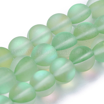 Chapelets de perles en pierre de lune synthétique G-F142-6mm-15-1
