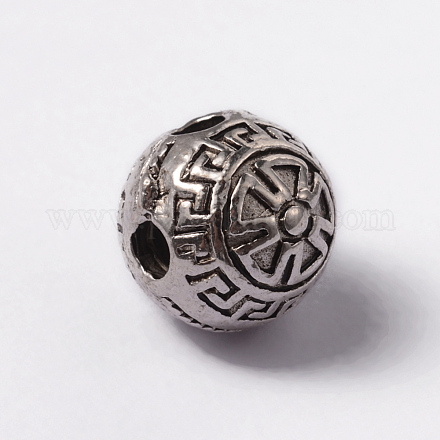 Alliage de style tibétain 3 trou perles gourou TIBEB-YC65989-AS-1