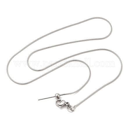 304 collar de cadena de serpiente de acero inoxidable para mujer. NJEW-G104-01P-1