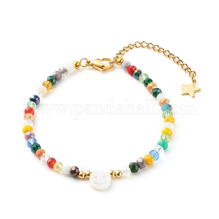 Bracelets de perles de verre galvanoplastie BJEW-JB06358-1