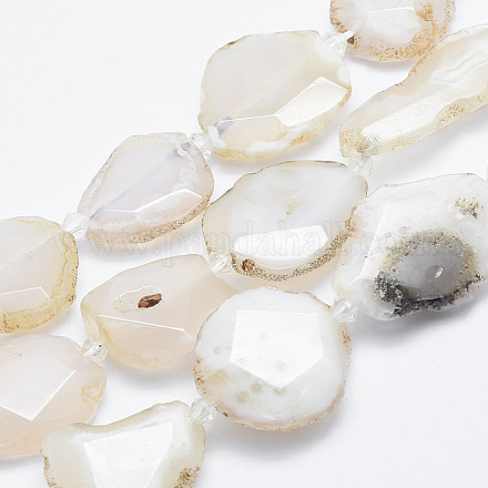 Chapelets de perles d'agate naturelle G-G747-01A-1