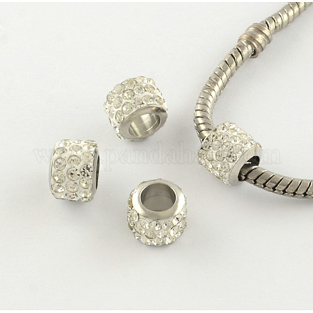Rondelle handgemachte Polymer Lehmrhinestone europäischen Perlen RB-R037-05-1