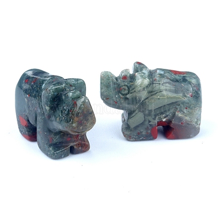 Natura statuette di rinoceronte curative scolpite in pietra sanguigna africana PW-WG79874-05-1