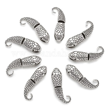 Tibetan Style Alloy Hook and Snake Head Clasps TIBE-TA0001-06AS-1