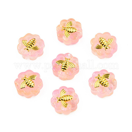 Transparent Spray Painted Glass Beads LAMP-N032-03-B01-1
