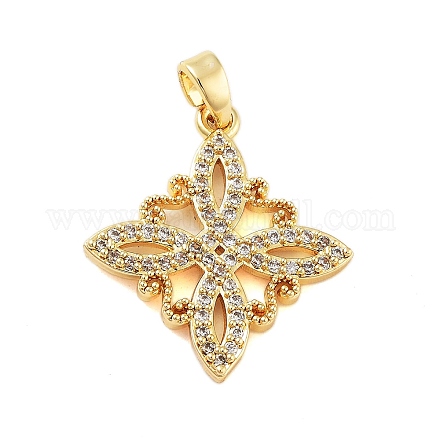Подвески из латуни с покрытием из прозрачного кубического циркония KK-S379-06G-1