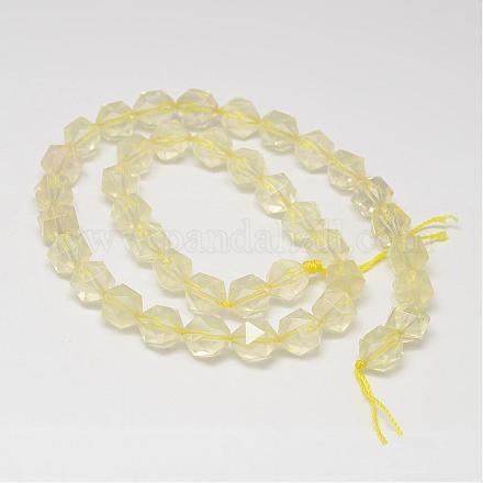 Natural Lemon Quartz Beads Strands G-K066-16-10mm-1