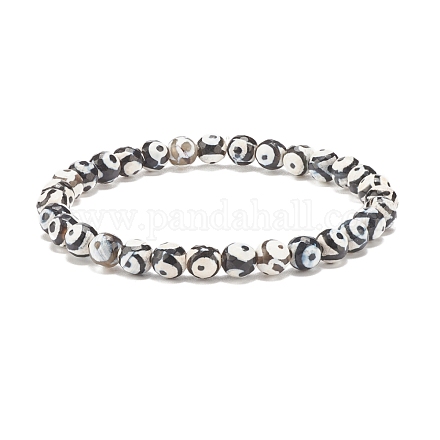 Bracelets extensibles avec perles en agate naturelle BJEW-JB08252-01-1