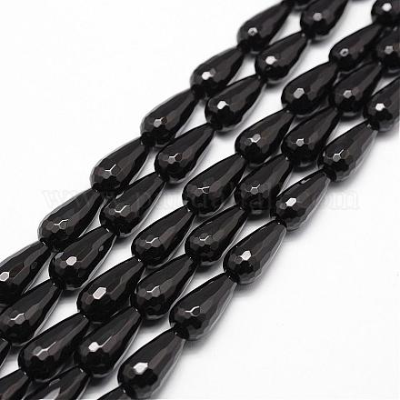 Brins de perles d'onyx noir naturel G-P161-25-30x15mm-1