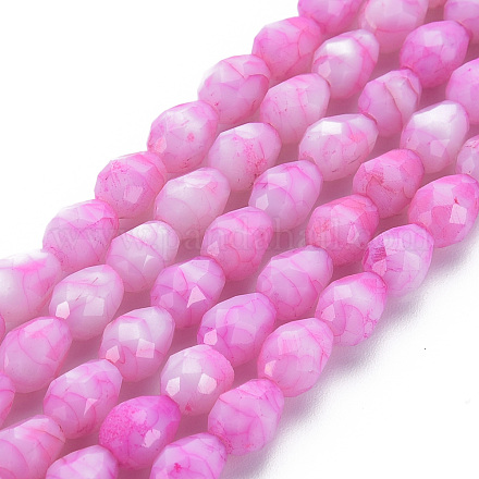 Opaque Baking Painted Glass Beads Strands EGLA-N006-007C-1