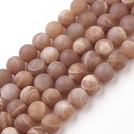 Chapelets de perles de sunstone naturelles G-J376-73-8mm-1