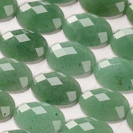 Faceted Oval Natural Aventurine Gemstone Cabochons G-J329-15-13x18mm-1