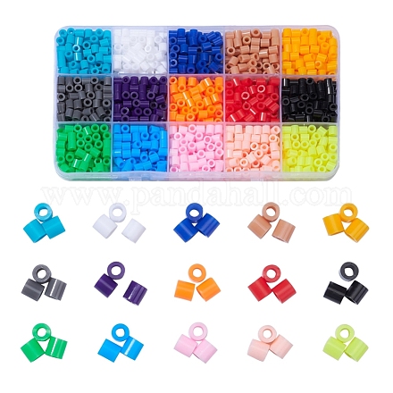1500 stücke 15 farben pe diy schmelzperlen sicherung perlen nachfüllungen DIY-YW0003-23-1