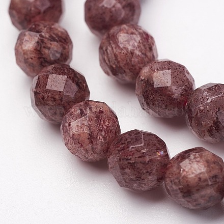Chapelets de perles en quartz aux fraises naturelles G-P213-09-8mm-1